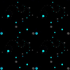 background with stars, seamless pattern of space and meteorites