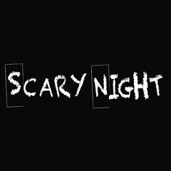 Scary night text style on black background vector illustration