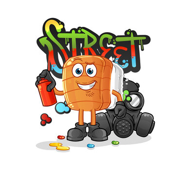 recommend clip art: sushi graffiti artist vector. cartoon character