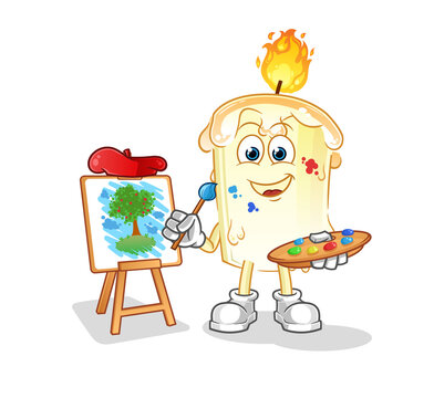 candle artist mascot. cartoon vector
