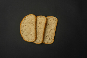 Bread slice on dark background