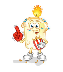 Obraz premium candle fan with popcorn illustration. character vector