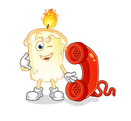 Fototapeta premium candle call mascot. cartoon vector