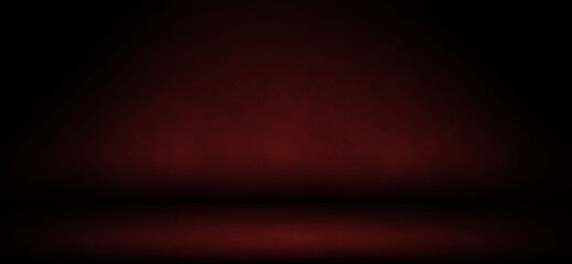 Dark red concrete room, wall and floor background. 