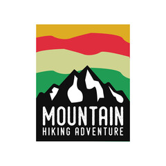 mountain hiking adventure vintage typography retro mountain camping hiking slogan t-shirt design illustration