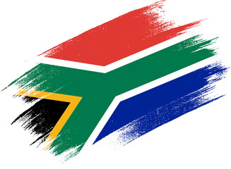 South Africa  flag with brush paint textured isolated  on png or transparent background,Symbol of South Africa ,template for banner,promote, design, and business matching country poster, vector