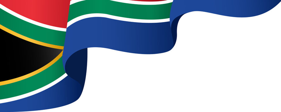 Corner waving South Africa  flag  isolated  on png or transparent background,Symbol of South Africa,template for banner,card,advertising ,promote,and business matching country poster, vector