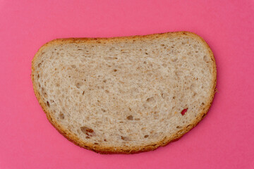 Slice of white bread close up