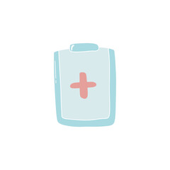 Obraz premium medical clipboard flat doodle hand drawn