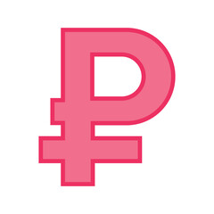Obraz premium Vector color icon with image of ruble
