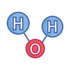 Vector color icon with water formula