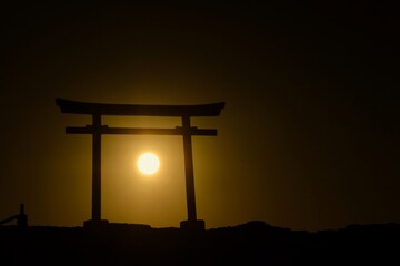白浜海岸の朝日