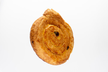 Cinnamon rolls isolated on white background side view