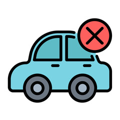 no transportation Color line icon