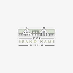 Naklejka premium Museum logo icon design template flat vector