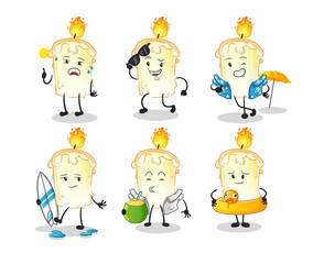 candle holiday character. cartoon mascot vector