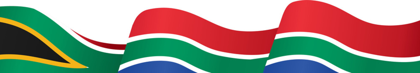 Down waving South Africa  flag  isolated  on png or transparent background,Symbol of South Africa, template for banner,card,advertising ,promote,and business matching country poster, vector 