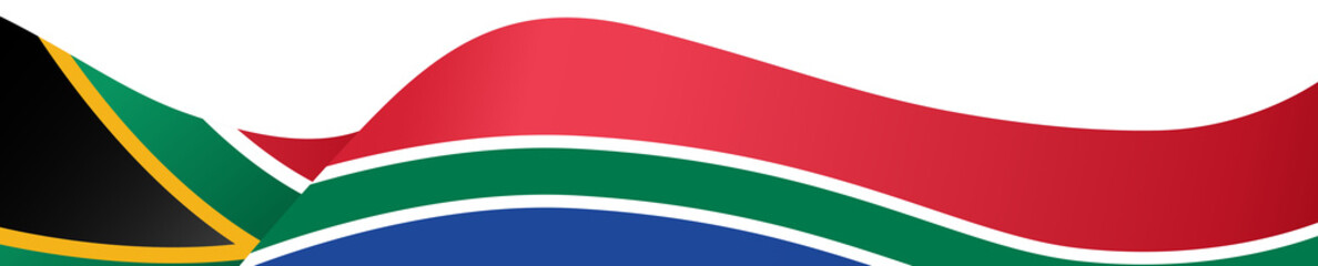 Down waving South Africa  flag  isolated  on png or transparent background,Symbol of South Africa, template for banner,card,advertising ,promote,and business matching country poster, vector 