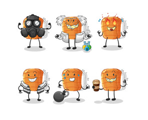 sushi villain group character. cartoon mascot vector