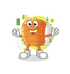 sushi full battery character. cartoon mascot vector