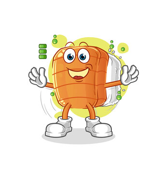 recommend clip art: sushi full battery character. cartoon mascot vector