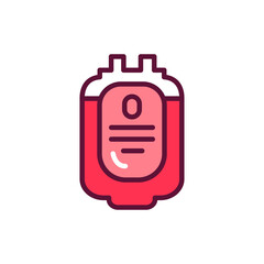 Donor blood type O color line icon. Isolated vector element. Outline pictogram for web page, mobile app, promo