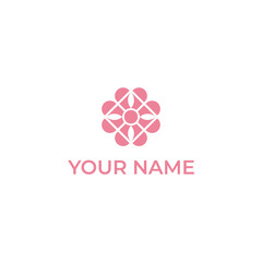 Luxury flower love vector design logo