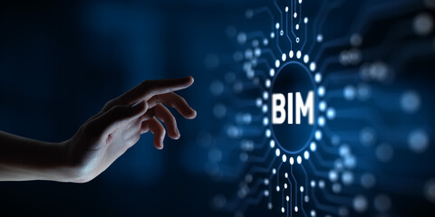 BIM Building information modeling system technology concept.