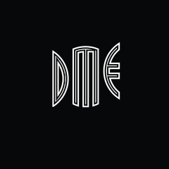 Title: DMF Letter logo design with a circular shape vector in illustration.