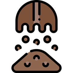 ground coffee filled outline icon
