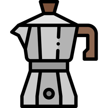 recommend clip art: moka pot filled outline icon