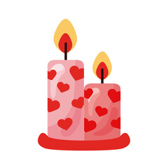 candles with hearts