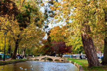 Bourton on the Water Autumn Trees Cotswolds Gloucestershire