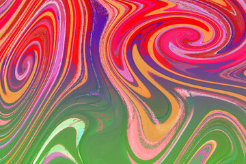 明るいマルチカラー2つの大きな渦のあるマーブリング