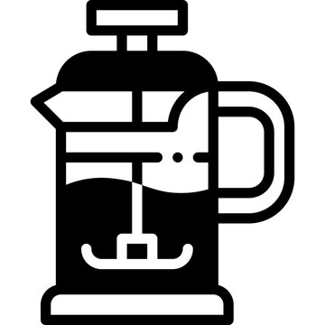 french press solid outline icon