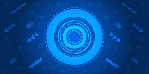 Abstract circle technology background with Bright circle and shine light within. Database structure concept with line and dot connection. Medical technology template for hospital and lab. Vector.