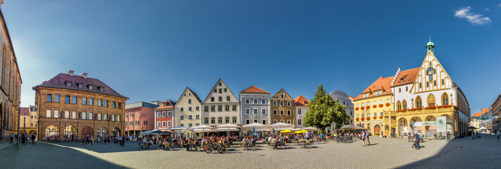 Panoramaansicht vom Marktplatz in Amberg in der Oberpfalz