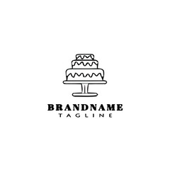 cake logo cartoon design template icon black isolated vector