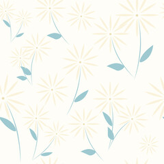seamless pattern with  chamomile flowers