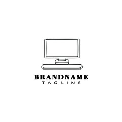 computer cartoon logo template icon design black isolated vector