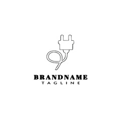 electric plugs socket logo cartoon icon design cute isolated vector illustration