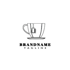 cup cartoon logo design template icon black isolated vector illustration