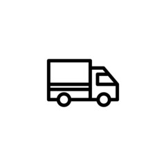simple truck icon design, modern truck symbol with outlined style vector