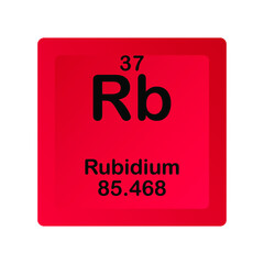Rubidium Rb Chemical Element vector illustration diagram, with atomic number and mass. Simple flat dark gradient design for education, lab, science class.