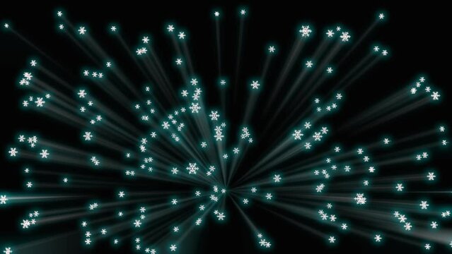glowing snowflakes fly, animation, motion, transparent background - Powered by Adobe