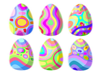 easter egg design colorful and pattern on white background illustration  vector
