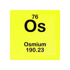 Osmium Os Chemical Element vector illustration diagram, with atomic number and mass. Simple flat dark gradient design for education, lab, science class.