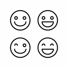 Fototapeta premium Smile Emoticon Design Vector Logo Template Illustration Sign And Symbol