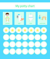 Boy Potty Chart. Potty Training Chart. Potty Reward Chart. Daily Routine.