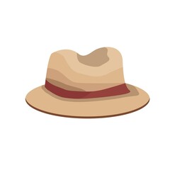 Vector men hat isolated on white. Classic hat.